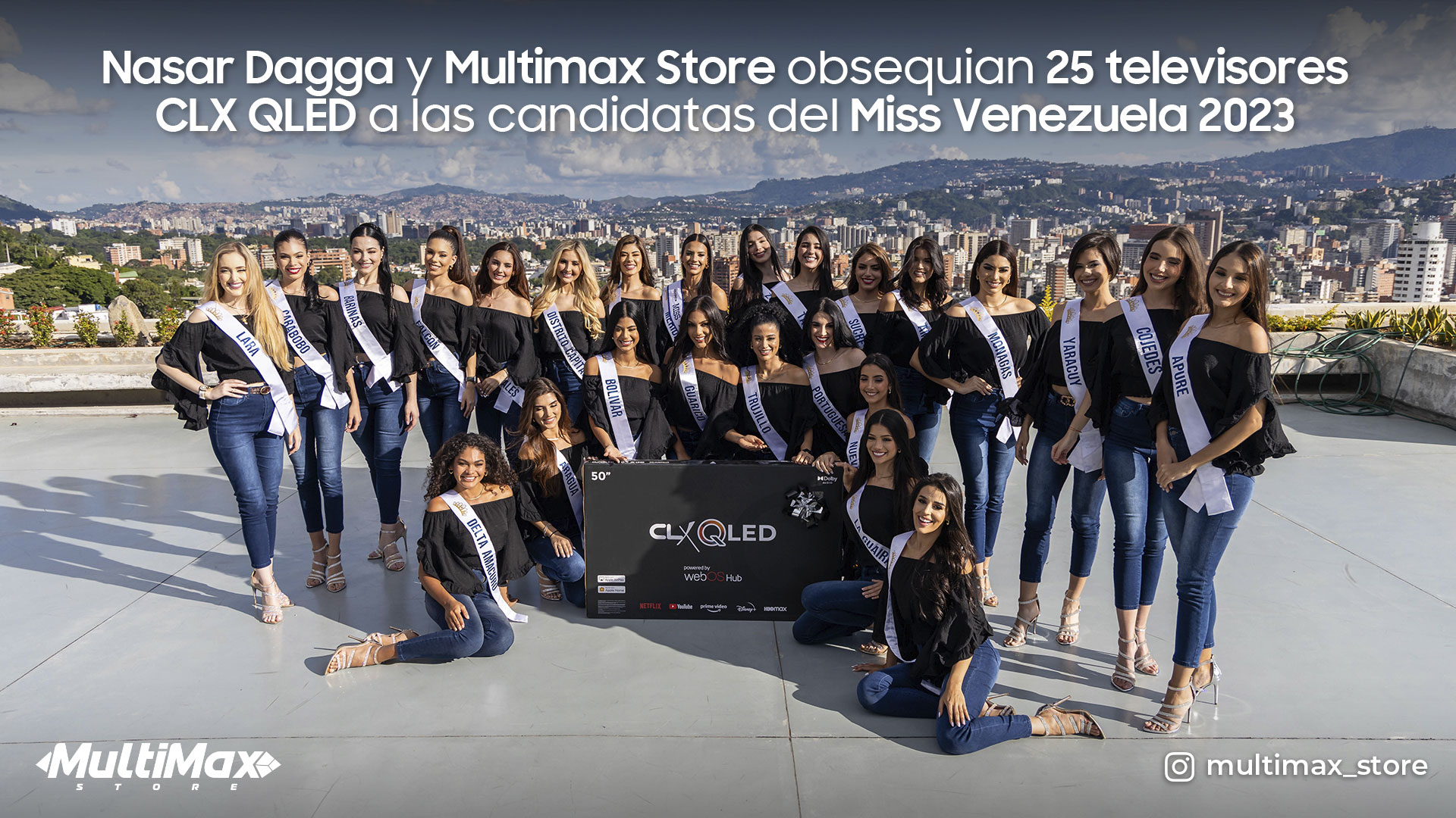 Nasar Dagga y Multimax obsequian 25 televisores CLX QLED a las candidatas del Miss Venezuela 2023