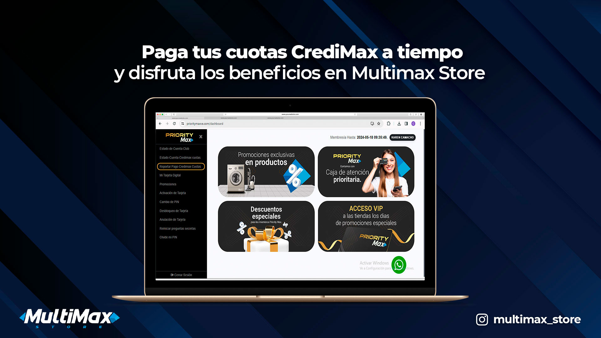 Paga tus cuotas CrediMax a tiempo y disfruta los beneficios en Multimax