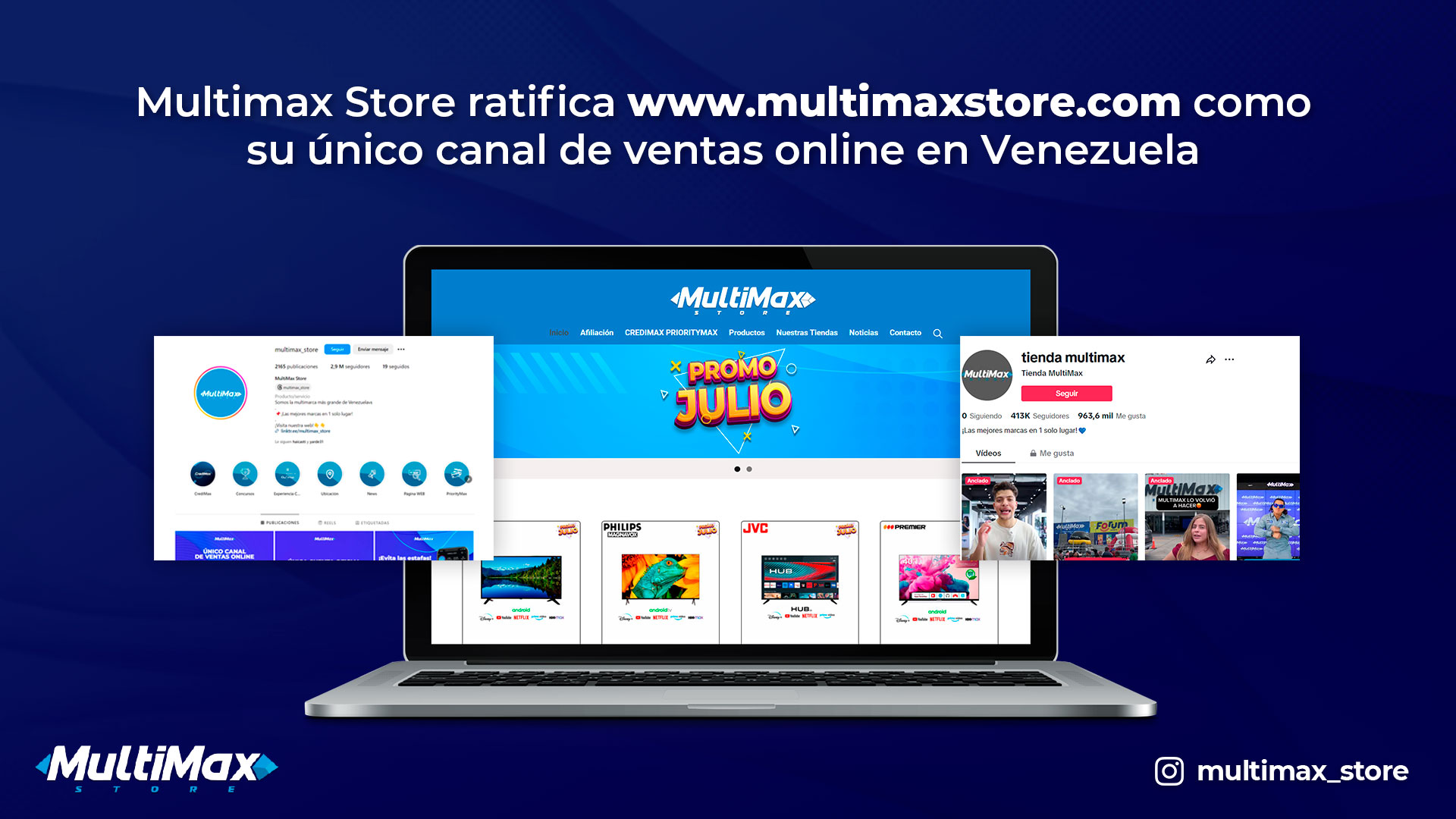 Multimax ratifica www.multimax.com.ve como su único canal de ventas online en Venezuela